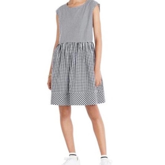 MADEWELL Gingham Tie Back Mini Dress- Size XS - Picture 1 of 11